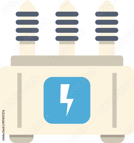 Electrical transformer icon representing electricity generation and distribution