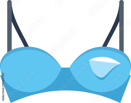 Blue bra icon representing female underwear and lingerie fashion