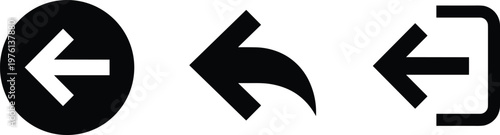 Outline style vector arrows pointing left indicating navigation actions for user interface design elements