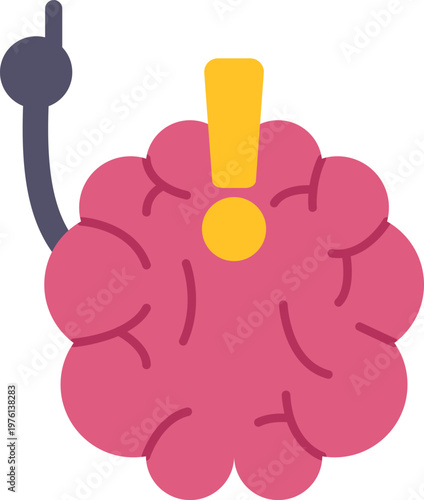 Brain icon having an important idea, presenting a new solution or concept