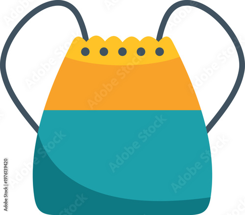 Drawstring backpack representing an accessory for sport and school activities