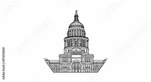 Ornate neoclassical building with dome and statue on top