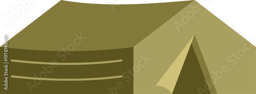 Army tent providing temporary shelter, symbolizing outdoor adventure and survival