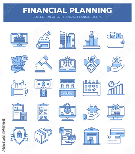 Financial Planning Icons. A Comprehensive Guide to Financial Management