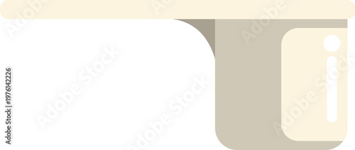 Simple flat design illustration of a cream colored measuring scoop for kitchen use