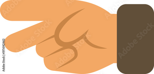 Simple digital illustration of a right pointing hand gesture on a white background