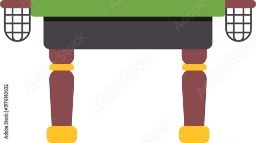 Colorful flat design illustration of a classic green billiards table with pockets