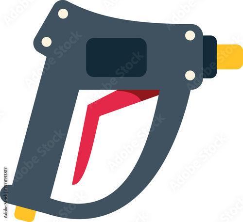 Flat design illustration of a staple gun tool used in construction, upholstery, and woodwork projects