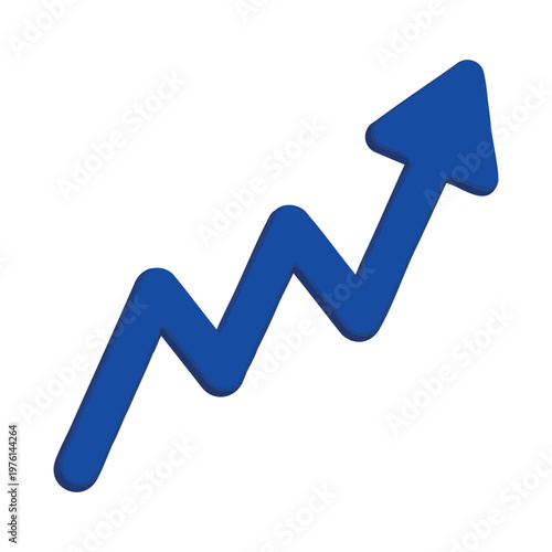 Wavy Upward Growth Arrow Illustration