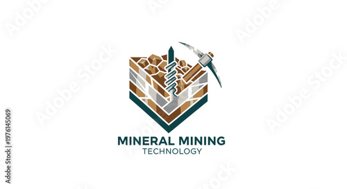 Mineral Extraction Technology Concept - Mining Industry Illustration