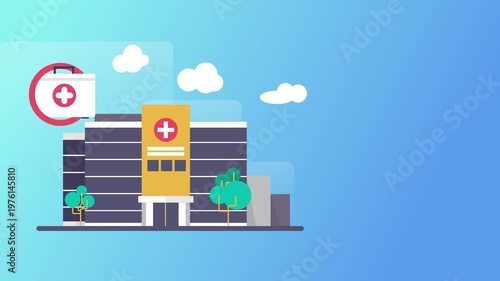 Hospital Building Healthcare Medical Animation Background