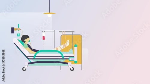 Hospital Patient Bed Medical Care Animation