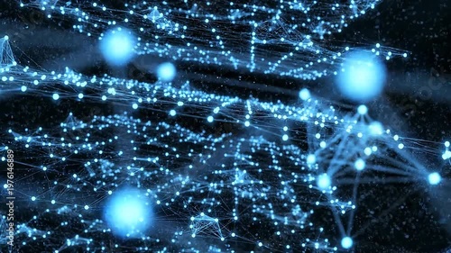 Abstract blue digital network background representing global data connection and cyber technology.