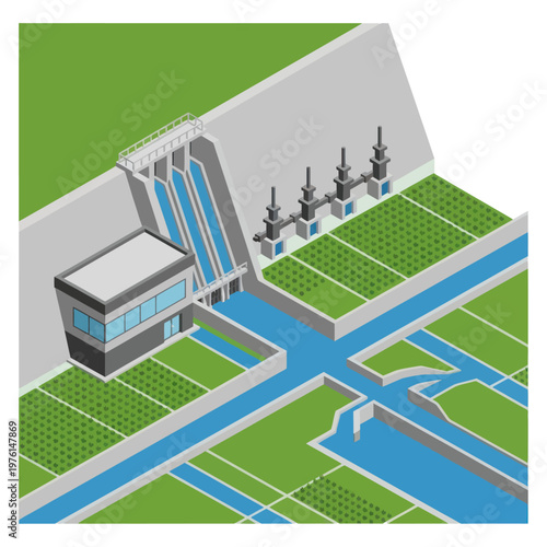 Hydroelectric Dam Power Generation Facility.