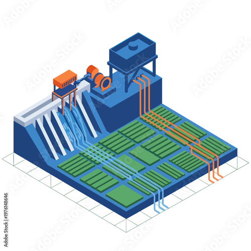 Industrial Water Treatment Plant System Diagram.