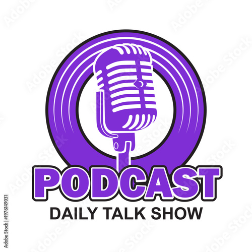 podcast logo live talk show entertainment typography editable text effect font style template design