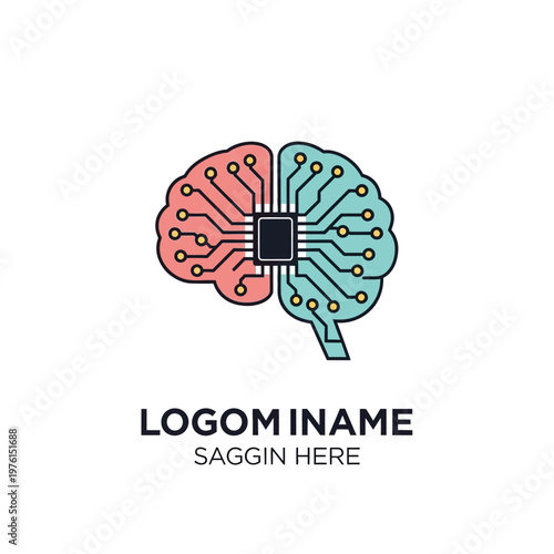 Brain with circuit board design.