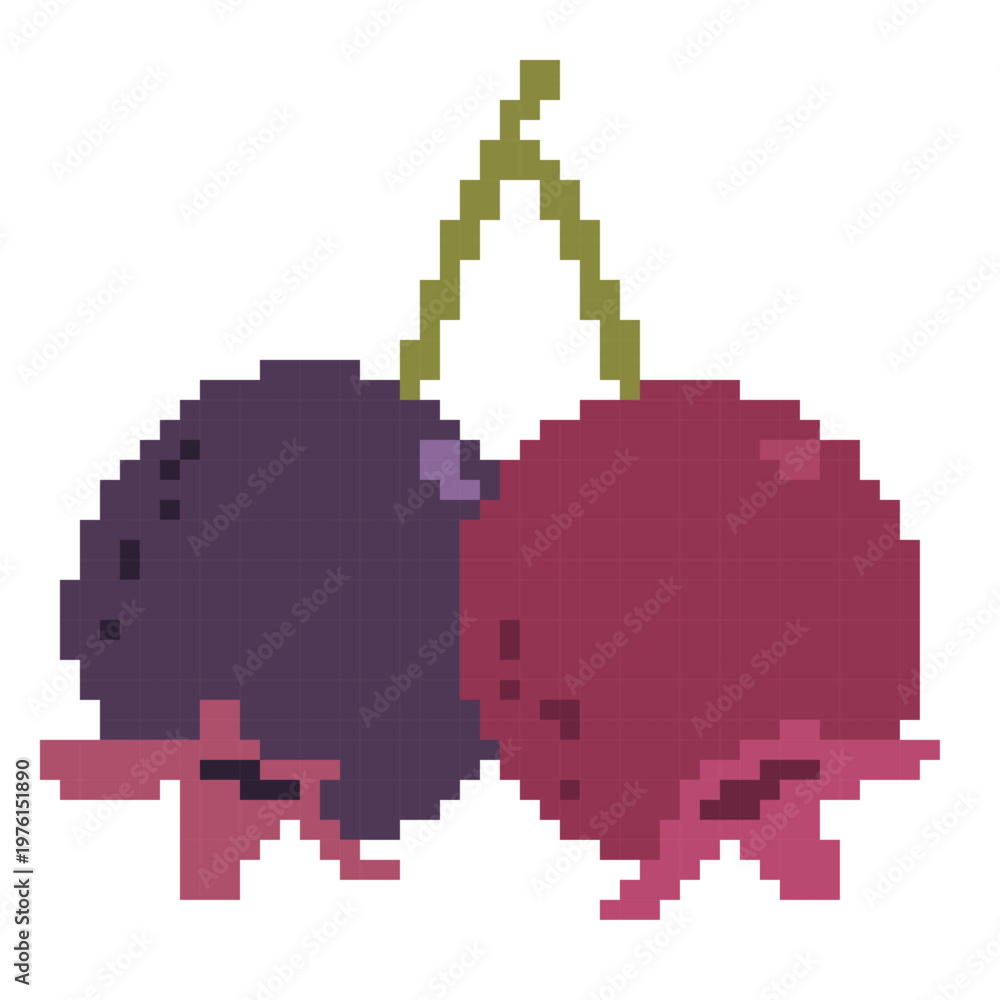 Fototapeta premium Pixel Art Serviceberry - Pixel Boyama Art Sample