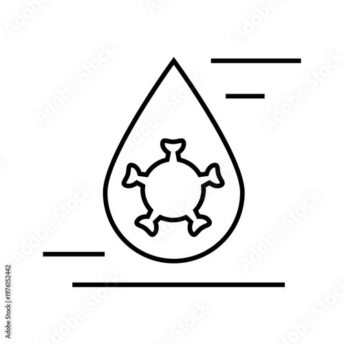 Blood test icon. Healthcare and diagnostic test line symbol. Black and white.