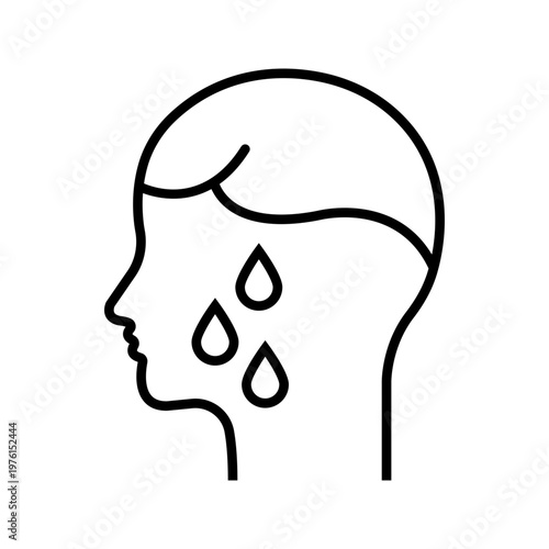 Body temperature icon. Healthcare and symptom line symbol. Black and white.