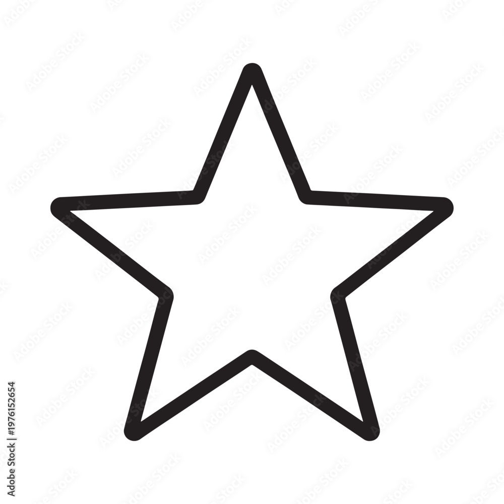 Obraz premium Simple black outline of a five pointed star on a white background