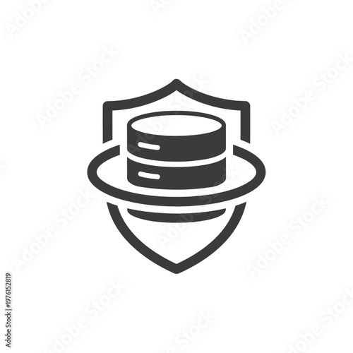 Database protected by shield icon.
