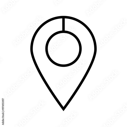 Location pin icon. Business and navigation line symbol. Black and white.