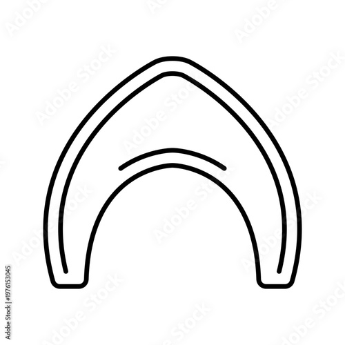 Kokoshnik headdress icon. Fashion and traditional headdress line symbol. Black and white.