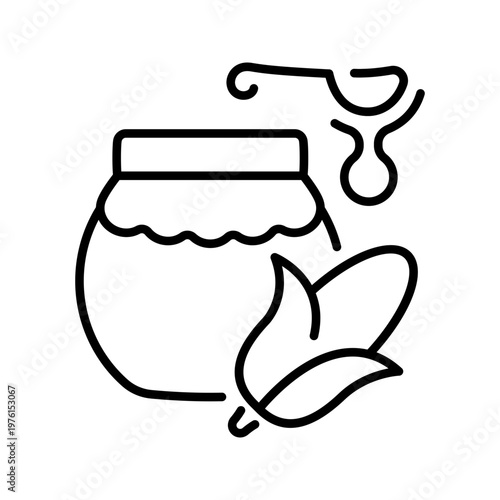 Maltodextrin additive icon. Food and food additive line symbol. Black and white.