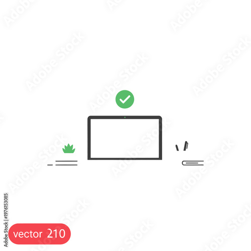 Green Check Mark On Screen.