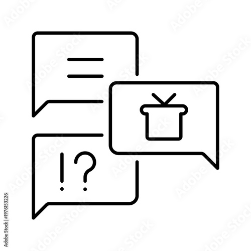 Phishing message icon. Business and cybersecurity line symbol. Black and white.