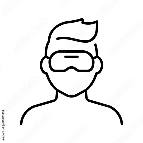 Sleep mask icon. Healthcare and sleep aid line symbol. Black and white.