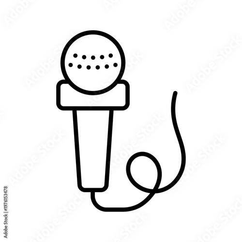 Stand up comedy icon. Entertainment and comedy line symbol. Black and white.