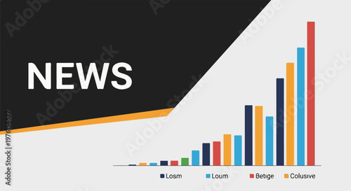 White text "NEWS" on black background, with a growing bar chart on a gray background
