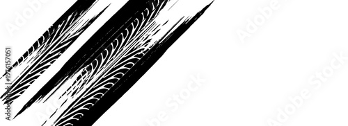 Auto tire tread grunge element. Car and motorcycle tire pattern, wheel tyre tread track. Black tyre print. Modern Vector
