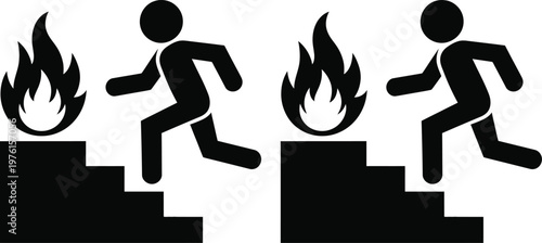 Avoiding fire hazards while descending stairs in emergency situations