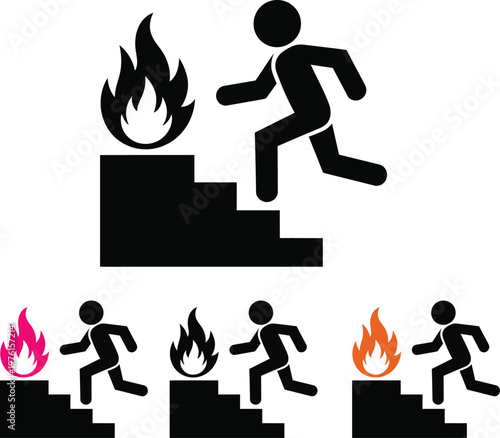 Avoiding fire hazards while ascending stairs in emergency situations