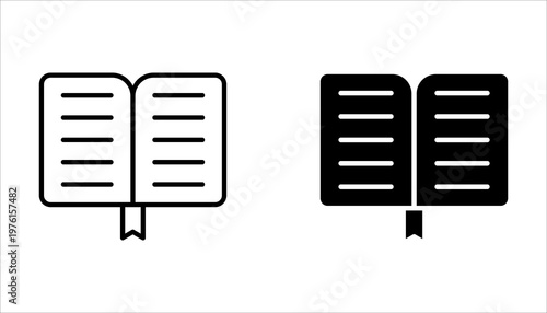 book icon set education study reading learning language skill sign symbol line pictogram vector illustration design flat graphic design