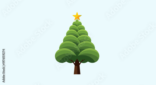 Stylized green tree with a golden star on top
