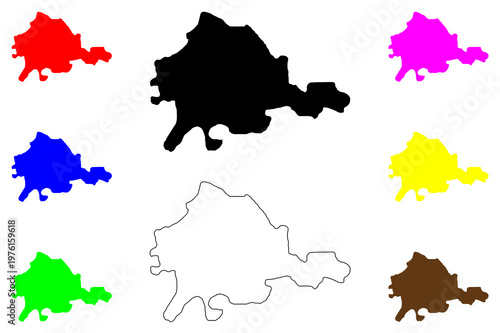 Siverek city (Republic of Türkiye, Turkey) map vector illustration, scribble sketch Hisn ar-Ran, Chasanara, Sevaverag, Sebabarak, Sebabarok, Sevaverak, Severags or Suveyda map