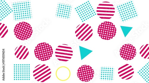 Abstract geometric shapes animation with colorful pattern design