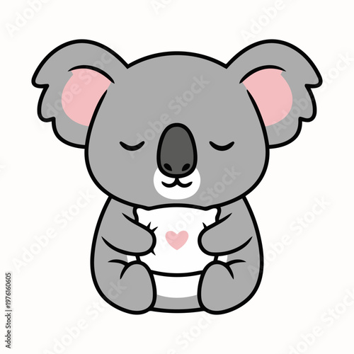 Cute cartoon baby bear character in a playful and happy illustration style
