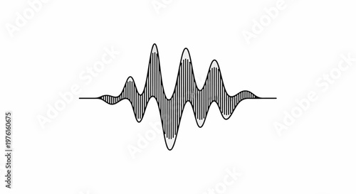 Abstract representation of a sound wave with varying amplitude and frequency