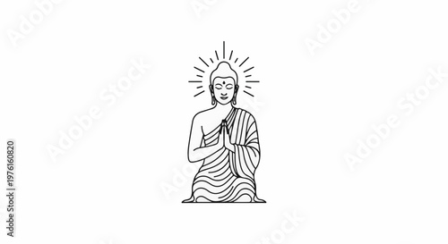 Meditating figure with radiating aura