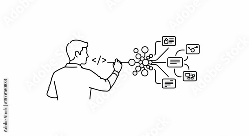 Person interacts with a data structure