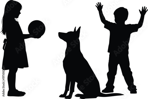 Worker silhouette set featuring men and women using vacuum cleaners, mops, and spray bottles for professional cleaning and housekeeping services.