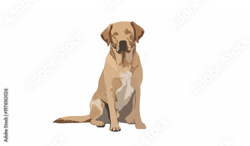 Cute Labrador Retriever Cartoon Flat Vector Happy Dog Character Isolated on White