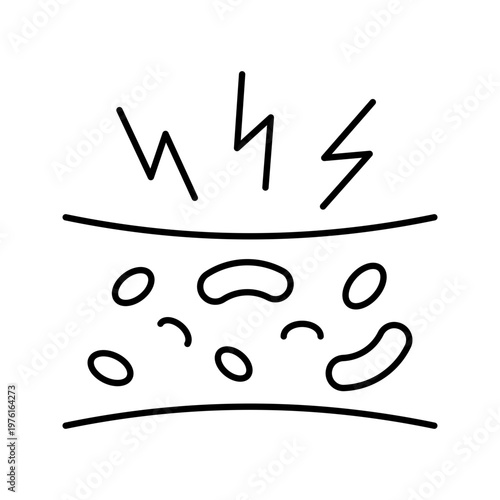 Cholesterol plaque icon. Healthcare and cardiology line symbol. Black and white.