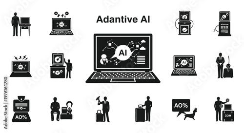 Adaptive ai transforming various industries and daily life Vector