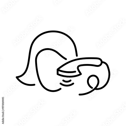 Face lift icon. Healthcare and cosmetic surgery line symbol. Black and white.